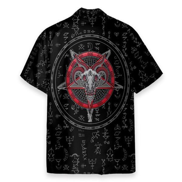 Satanism Magic Circle Men'S Button'S Up Shirts Hawaiian Shirt