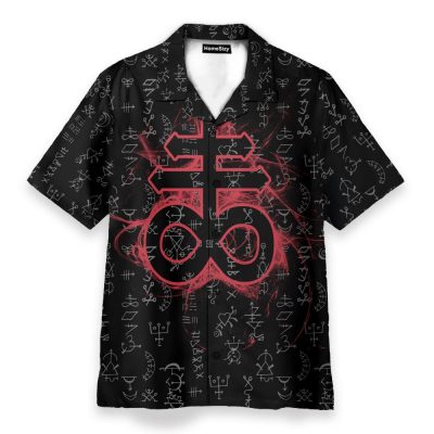 Satanism Magic Circle Men'S Button'S Up Shirts Hawaiian Shirt