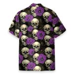 Skull And Purple Flower Tropical Hawaiian Shirt