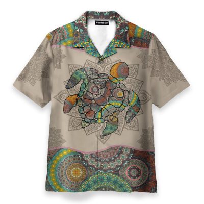 Turtle Mandala Men'S Button'S Up Shirts Hawaiian Shirt