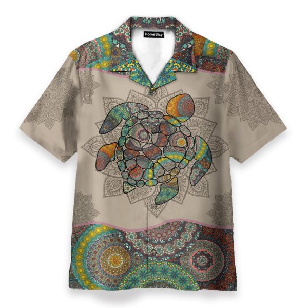 Turtle Mandala Men'S Button'S Up Shirts Hawaiian Shirt