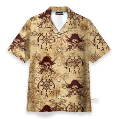 Vintage Pirate Skulls Hawaiian Shirt