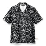 Digital Bitcoin Crypto Men'S Button'S Up Shirts Hawaiian Shirt & Beach Shorts