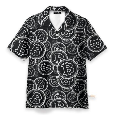 Digital Bitcoin Crypto Men'S Button'S Up Shirts Hawaiian Shirt & Beach Shorts
