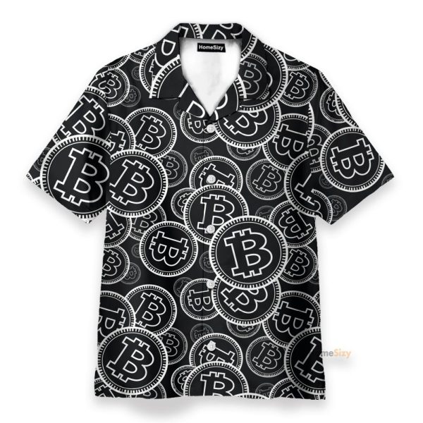 Digital Bitcoin Crypto Men'S Button'S Up Shirts Hawaiian Shirt & Beach Shorts