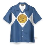 Mighty Morphin Power Blue Ranger Cosplay Costume Hawaiian Shirt