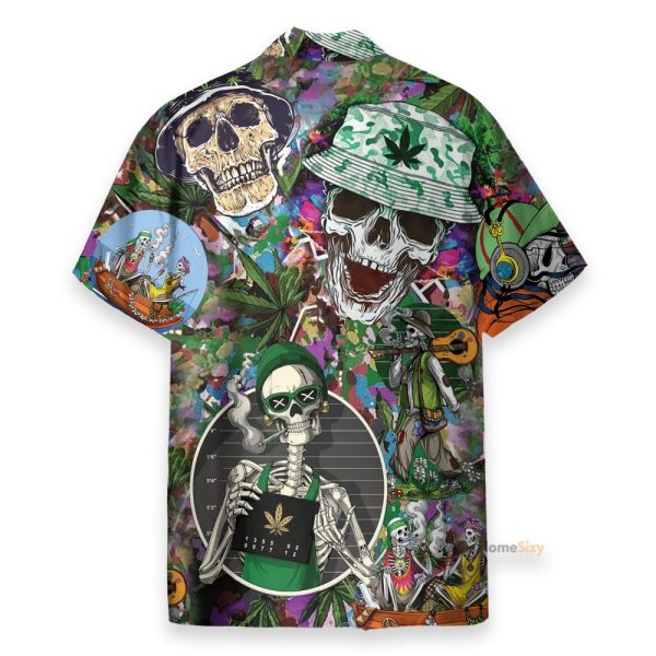 Skull Hippie Men'S Button'S Up Shirts Hawaiian Shirt