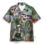 Skull Hippie Men'S Button'S Up Shirts Hawaiian Shirt