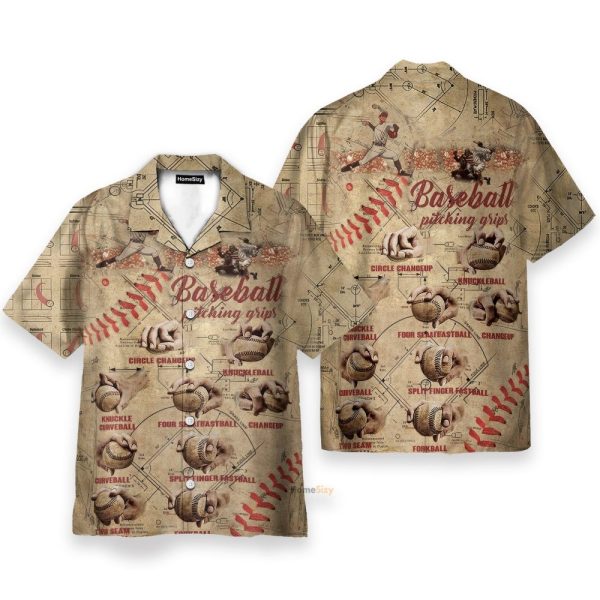 Baseball Pitching Grips Hawaiian Shirt