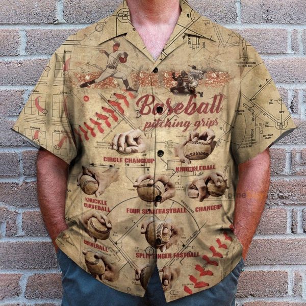 Baseball Pitching Grips Hawaiian Shirt
