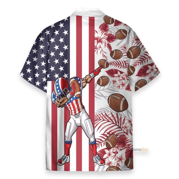 Football 4Th July America Independence Day America Flag Pattern Hawaiian Shirt