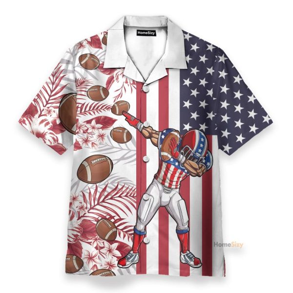 Football 4Th July America Independence Day America Flag Pattern Hawaiian Shirt