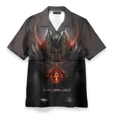 Anubis Egyptian Men'S Button'S Up Shirts Hawaiian Shirt