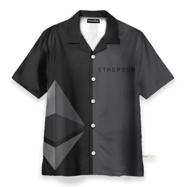 Gray And Black Ethereum Cryptocurrency Hawaiian Shirt & Beach Shorts