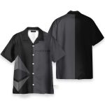Gray And Black Ethereum Cryptocurrency Hawaiian Shirt & Beach Shorts