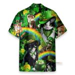 Irish Saint Patricks Day Cats Shamrocks Shirt For Pet Lover Hawaiian Shirt