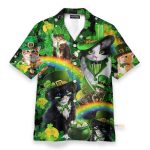Irish Saint Patricks Day Cats Shamrocks Shirt For Pet Lover Hawaiian Shirt