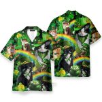 Irish Saint Patricks Day Cats Shamrocks Shirt For Pet Lover Hawaiian Shirt