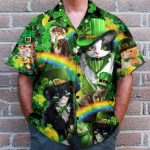 Irish Saint Patricks Day Cats Shamrocks Shirt For Pet Lover Hawaiian Shirt