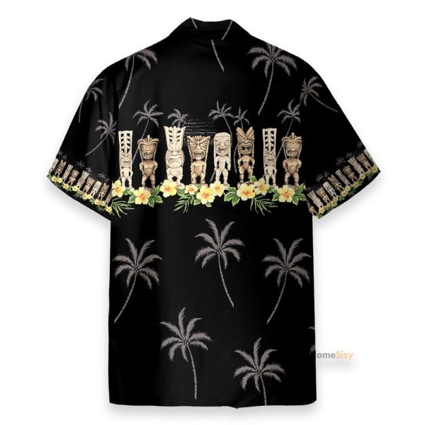 Awesome Black Tiki Men'S Button'S Up Shirts Hawaiian Shirt