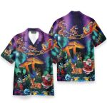 Christmas Santa Claus Party Neon Mushroom Hippie Hawaiian Shirt