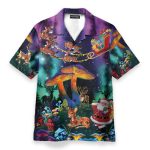Christmas Santa Claus Party Neon Mushroom Hippie Hawaiian Shirt