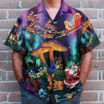 Christmas Santa Claus Party Neon Mushroom Hippie Hawaiian Shirt