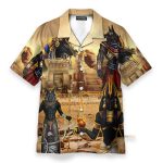 Amazing Anubis And The Pyramid Ancient Egypt Hawaiian Shirt
