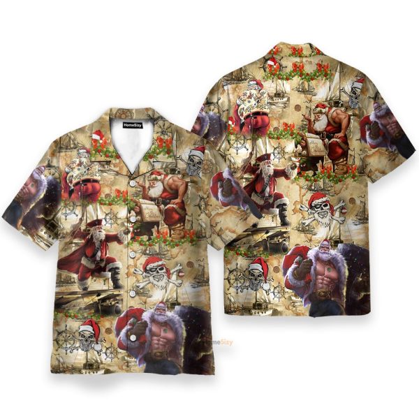 Amazing Pirate Santa Claus Hawaiian Shirt