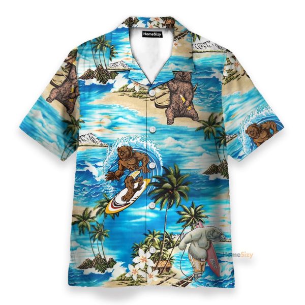 Love Bear Summer Vibe Funny Button'S Up Shirts Hawaiian Shirt