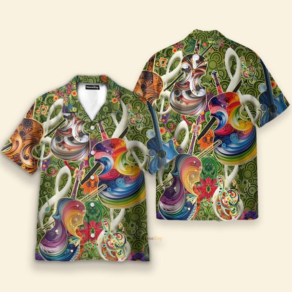 Colorful Soul Of Violin Hawaiian Shirt