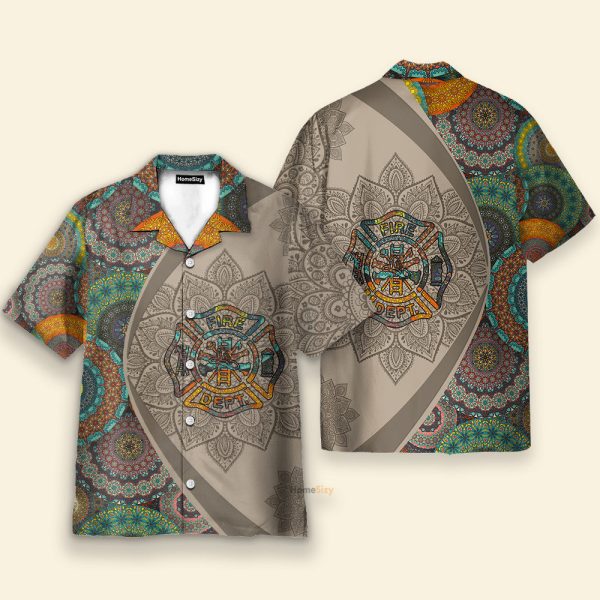 Firefighter Firre Dept Mandala Hawaiian Shirt