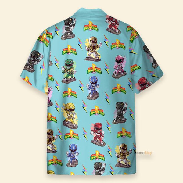Mighty Morphin Power Rangers Cyan Hawaiian Shirt & Beach Shorts