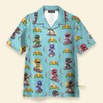 Mighty Morphin Power Rangers Cyan Hawaiian Shirt & Beach Shorts