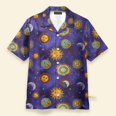 Sun And Moon Hippie Hawaiian Shirt & Beach Shorts