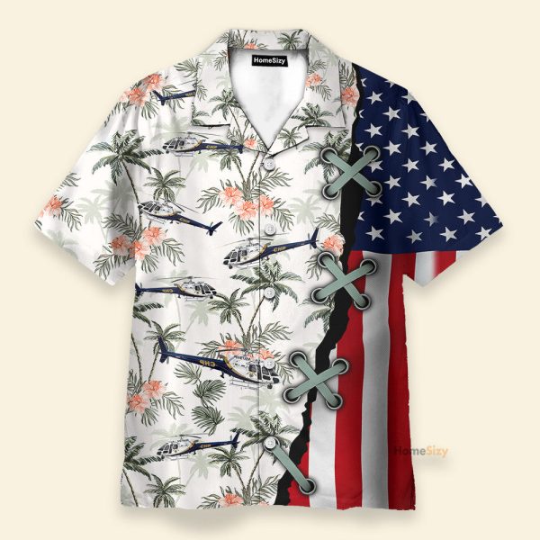 California Highway Patrol Airbus H125 Helicopter Hawaiian Shirt