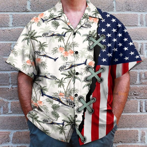 California Highway Patrol Airbus H125 Helicopter Hawaiian Shirt