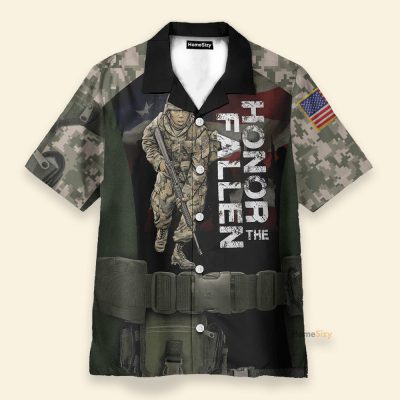 Honor The Fallen Men'S Button'S Up Shirts Hawaiian Shirt