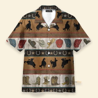 Rodeo Cowboys Men'S Button'S Up Shirts Hawaiian Shirt
