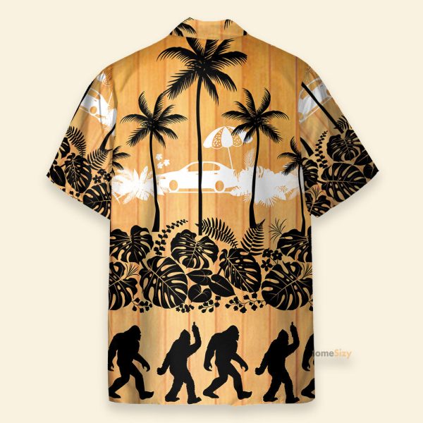 Tropical Palm Bigfoot Men'S Button'S Up Shirts Hawaiian Shirt & Beach Shorts