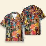 Music On World Off Saxophone Colorful Hawaiian Shirt