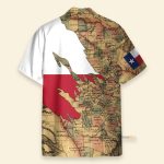 Texas Flag And Map Men'S Button'S Up Shirts Hawaiian Shirt