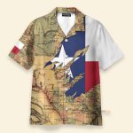 Texas Flag And Map Men'S Button'S Up Shirts Hawaiian Shirt