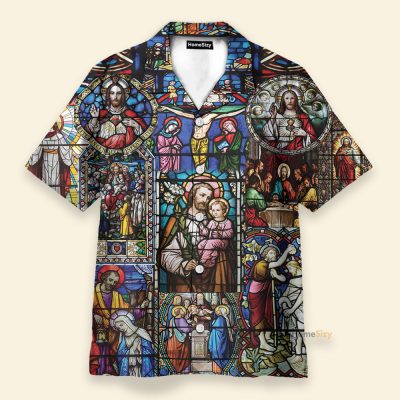 Jesus Men'S Button'S Up Shirts Hawaiian Shirt