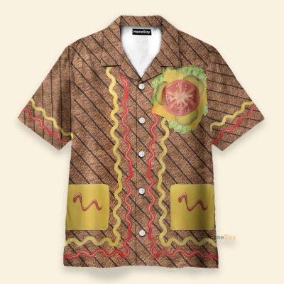 Halloween Burger Funny Button'S Up Shirts Hawaiian Shirt & Beach Shorts