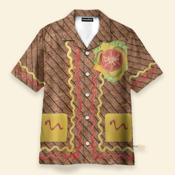 Halloween Burger Funny Button'S Up Shirts Hawaiian Shirt & Beach Shorts