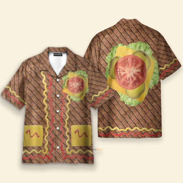 Halloween Burger Funny Button'S Up Shirts Hawaiian Shirt & Beach Shorts