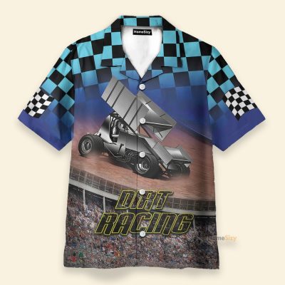 Dirt Track Racing Men'S Button'S Up Shirts Hawaiian Shirt