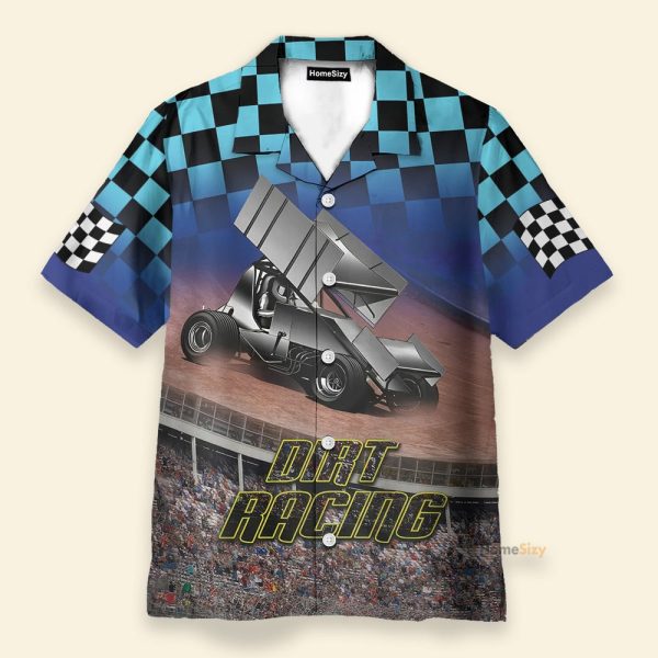 Dirt Track Racing Men'S Button'S Up Shirts Hawaiian Shirt