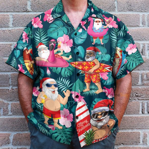 Christmas In July Funny Santa Claus Tropical Style Hawaiian Shirt